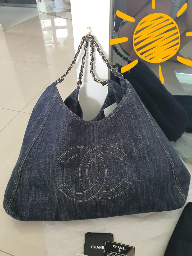 Coco Cabas Denim tote, Luxury, Bags & Wallets on Carousell