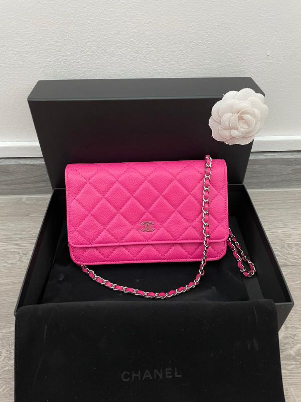 Chanel Wallet on Chain Caviar Leather - Fuschia Pink, Luxury, Bags & Wallets  on Carousell