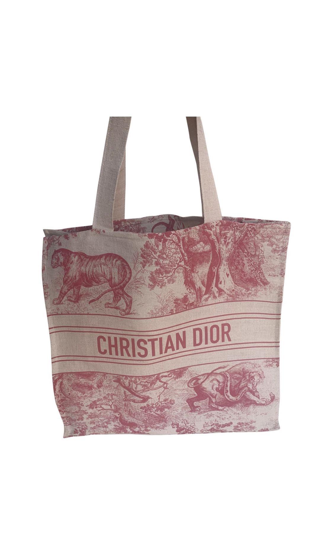 Dior shop linen tote