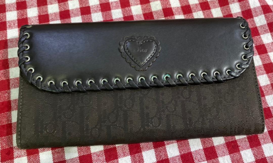 Christian Dior Heart Long Wallet (Vintage), Women's Fashion, Bags