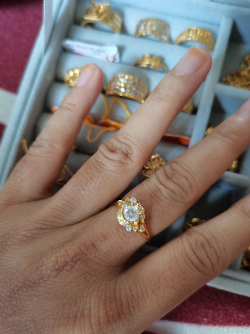 Cincin Emas 585 Diamond Tanam Women S Fashion Jewellery On Carousell