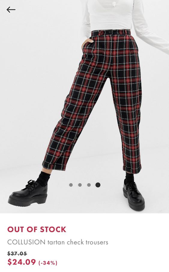 COLLUSION tartan checkered trouser 