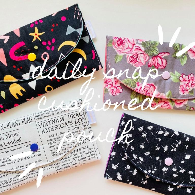Floral Cushioned Snap Pouches (Category: Purses & Pouches) located in Rizal. Submitted by decluttercornerph (Listing ID 1081236624, Image 1). Description: Daily cushioned snap pouches now available! Shop these pretty pouches for only Php 80.00 each. Don’t panic, it’s washable! ❤️ *Product details Measurement: 20 x 12 cm Fabric: Cotton woven & poplin with snap button closure & cushion.