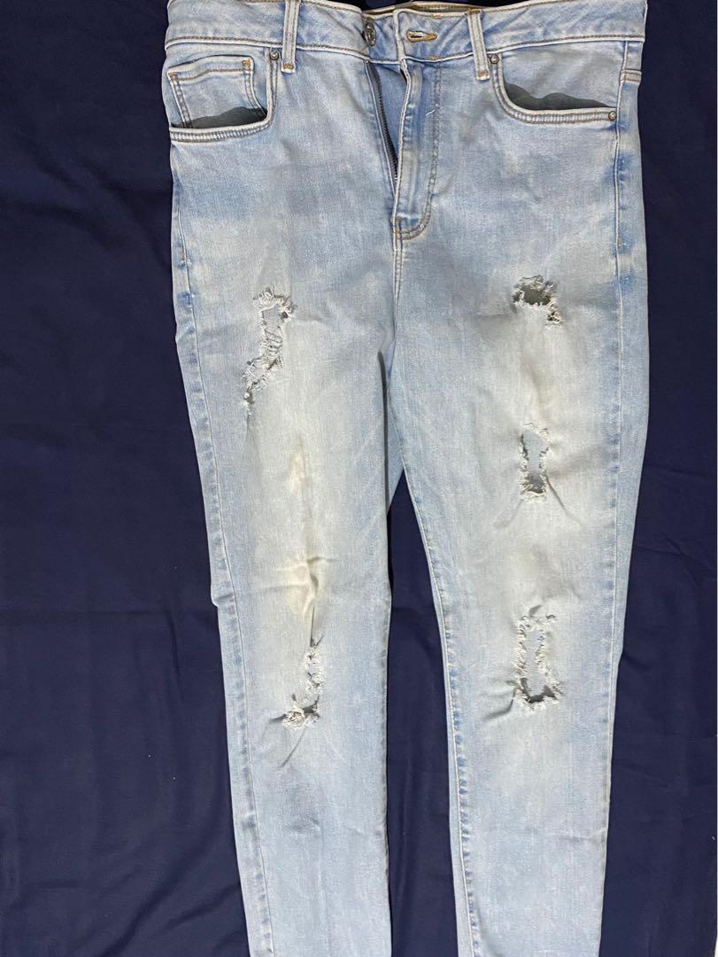 Forever21 skinny ripped jeans, Fesyen 