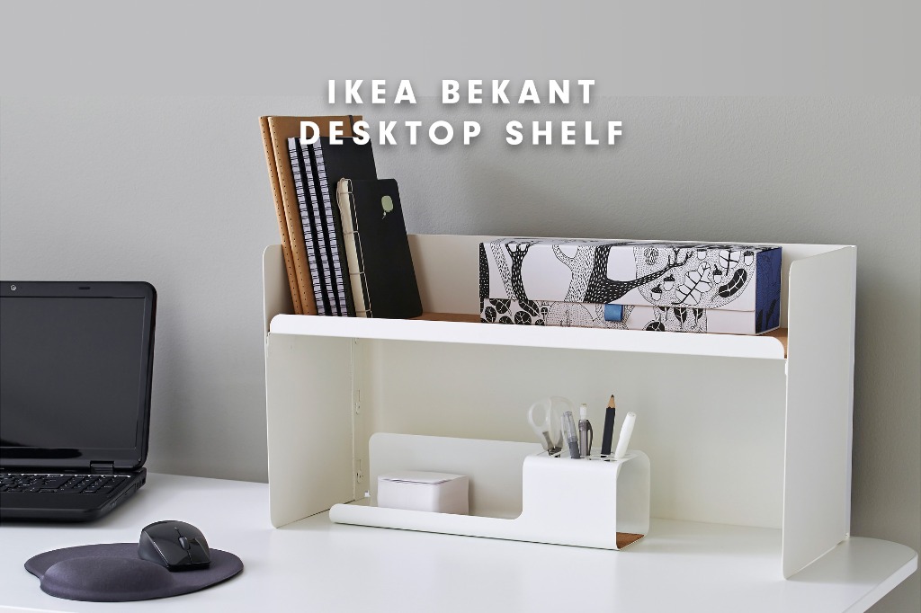 Steel Desktop Shelf Organiser White, Ikea Desk Top Shelving