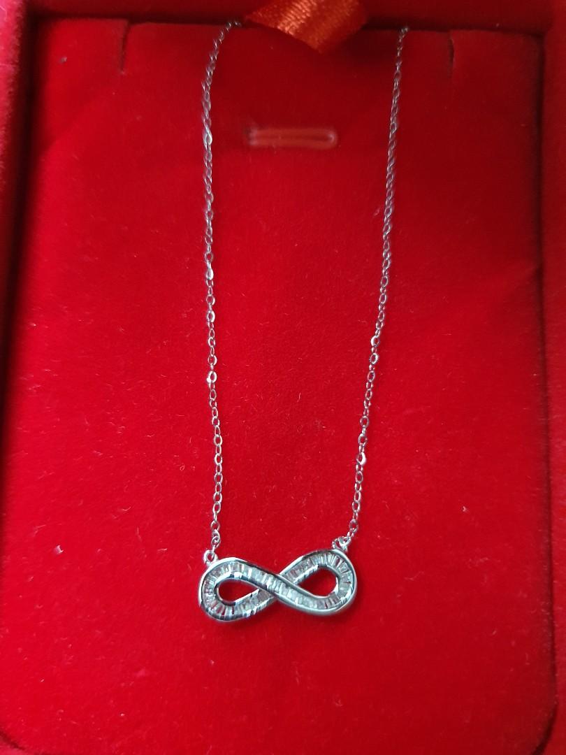 Infinity necklace (Category: Necklaces) located in Bulacan. Submitted by mal29 (Listing ID 1081234611, Image 1). Description: Infinity necklace 0.300tcw Natural diamond 1.3g 18k wg.
