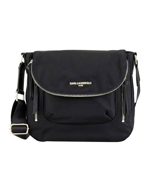 KARL LAGERFELD NYLON FLAP MESSENGER BAG