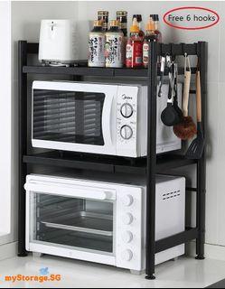 Moving out sales @Big size 46-73cm length /Kitchen Rack/ 3 three Tier expandable microwave oven rack/ Adjustable length and height
