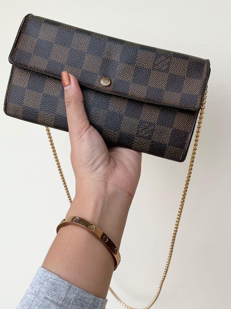 louis vuitton sarah wallet with chain