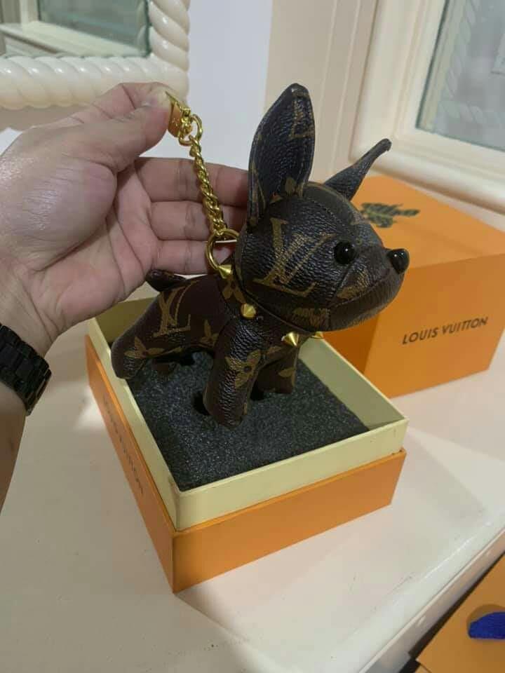 LV dog keychain super cute as gift, Women's Fashion, Watches & Accessories,  Other Accessories on Carousell
