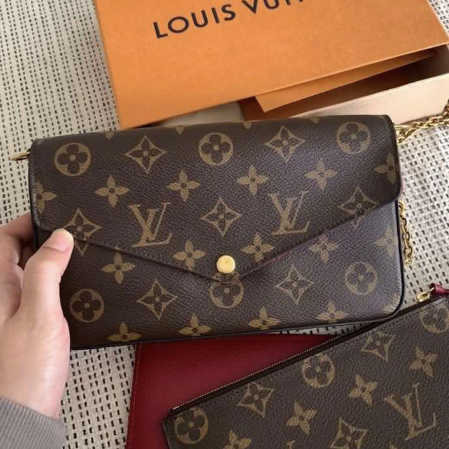 LV Felicie Pochette Chain Sling, Women's Fashion, Bags & Wallets, Purses &  Pouches on Carousell