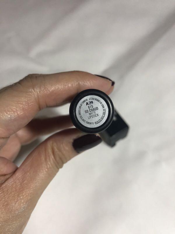 Authentic Mac So Chaud Lipstick (Category: Makeup) located in Caloocan City. Submitted by jbboby (Listing ID 1081256114, Image 3). Description: Used 3x, bought it from California as well. Item will be sanitized before shipping to the buyer..