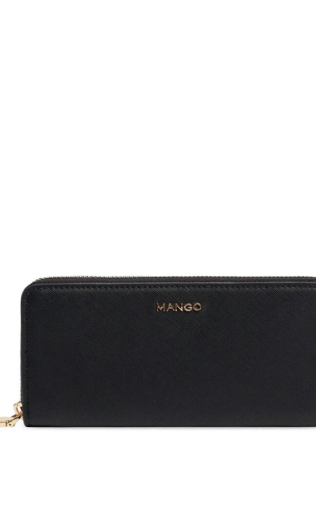 Mango black long wallet