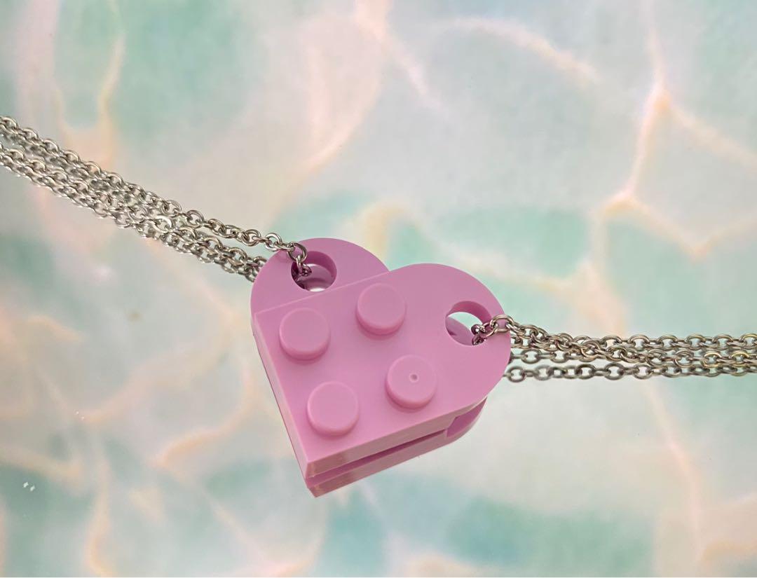Matchy lego heart necklace couple bestfriends anniversary valentine idea diy