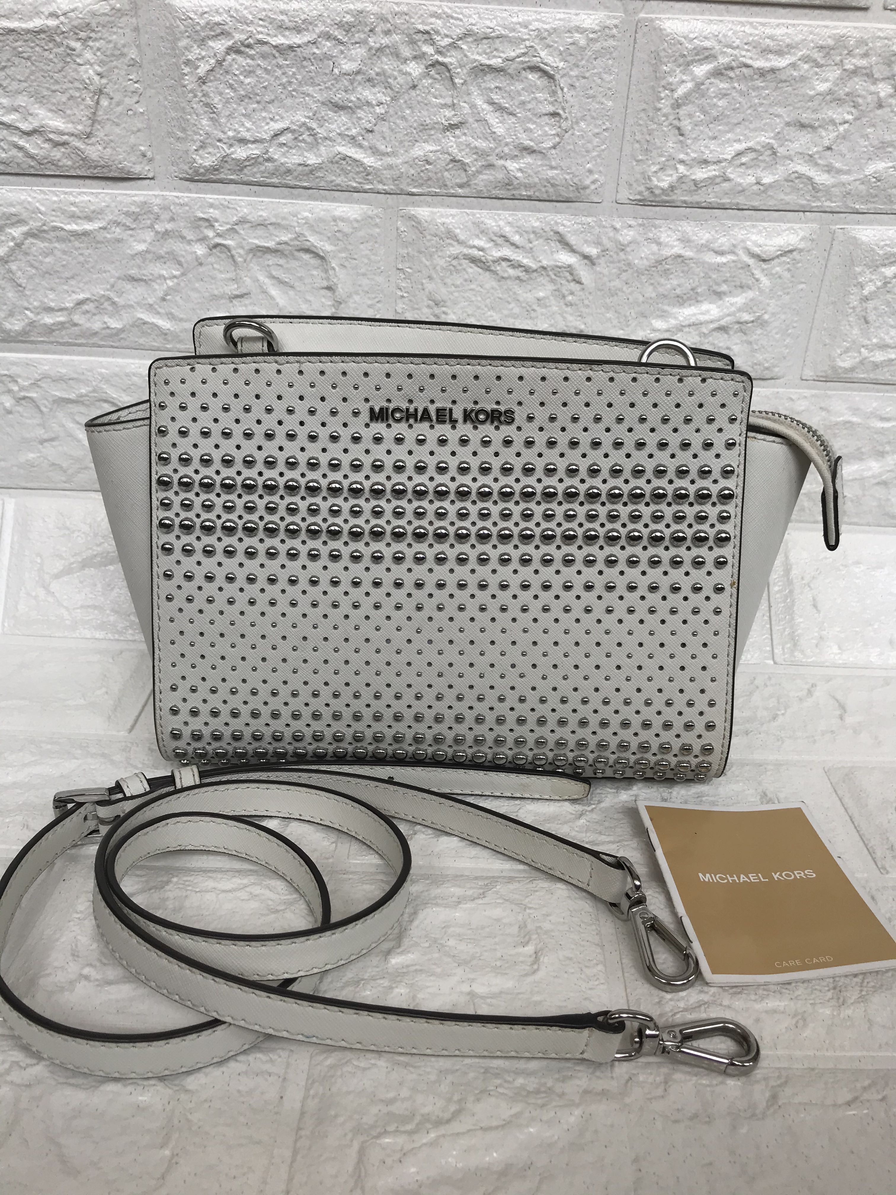 Michael Kors Selma Stud 35S9SSMM2L MD Genuine Leather Optic White