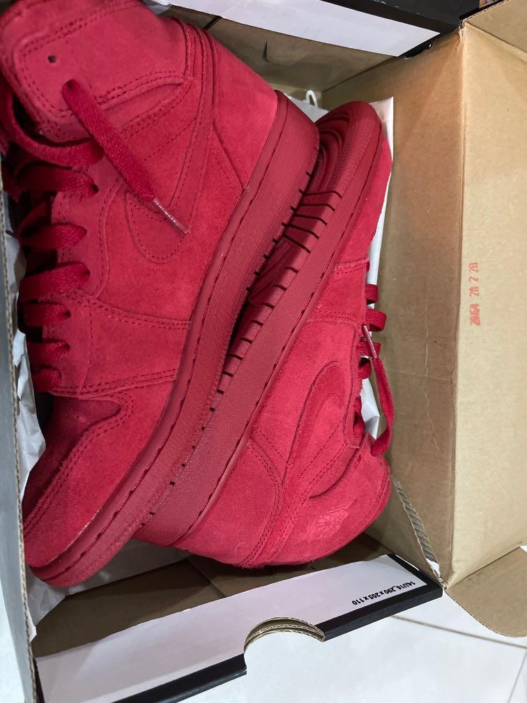 Air jordan 1 retro high outlet bg red suede