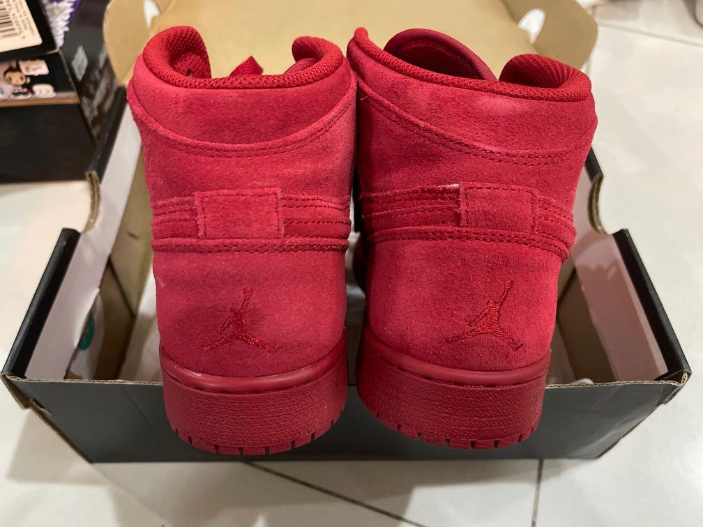 Air jordan 1 retro high bg red suede sale