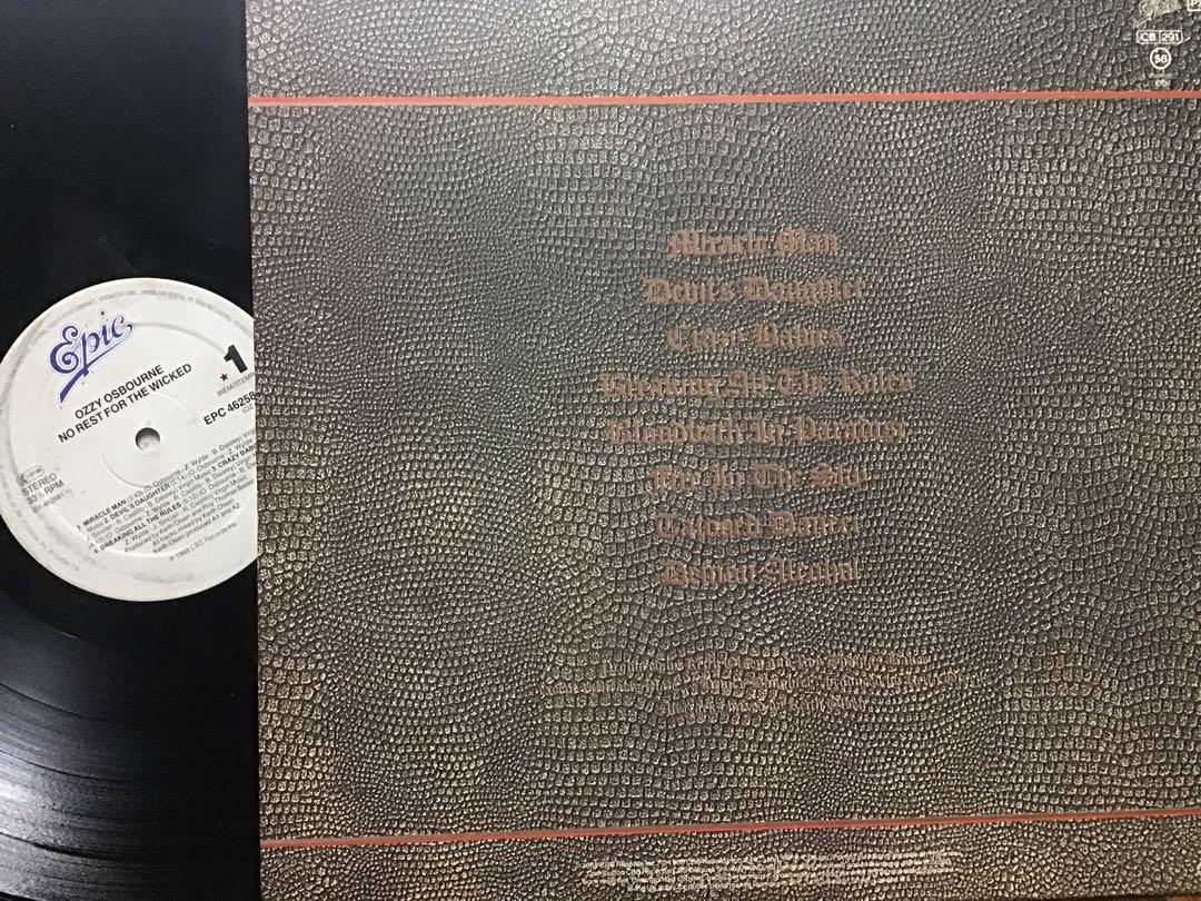 LP Ozzy Osbourne No Rest for the Wicked OOP 1988 VINYL RECORD Anubis