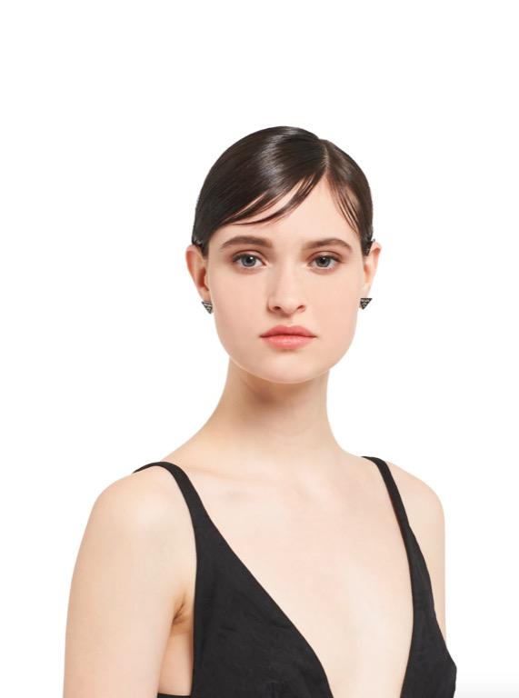 Prada Earrings (Choose from photos) (Category: Luxury Accessories) located in Malabon City. Submitted by designerarchives.ph (Listing ID 1081253137, Image 3). Description: 1 pc - 2650 2 pcs - 2950 Add if you want with box 50% Downpayment required to order Buyer will shoulder the shipping 1-2 weeks ETA.