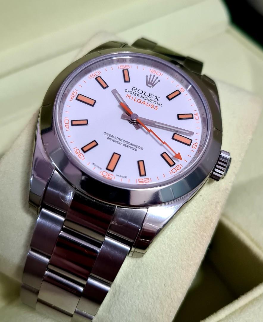 NOS Rolex Milgauss White Dial 116400 NOS Luxury Watches on