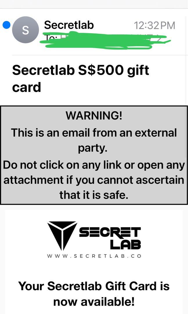 Secret lab sale voucher