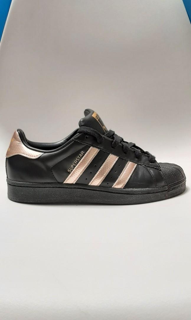 Adidas superstar rose gold black on sale