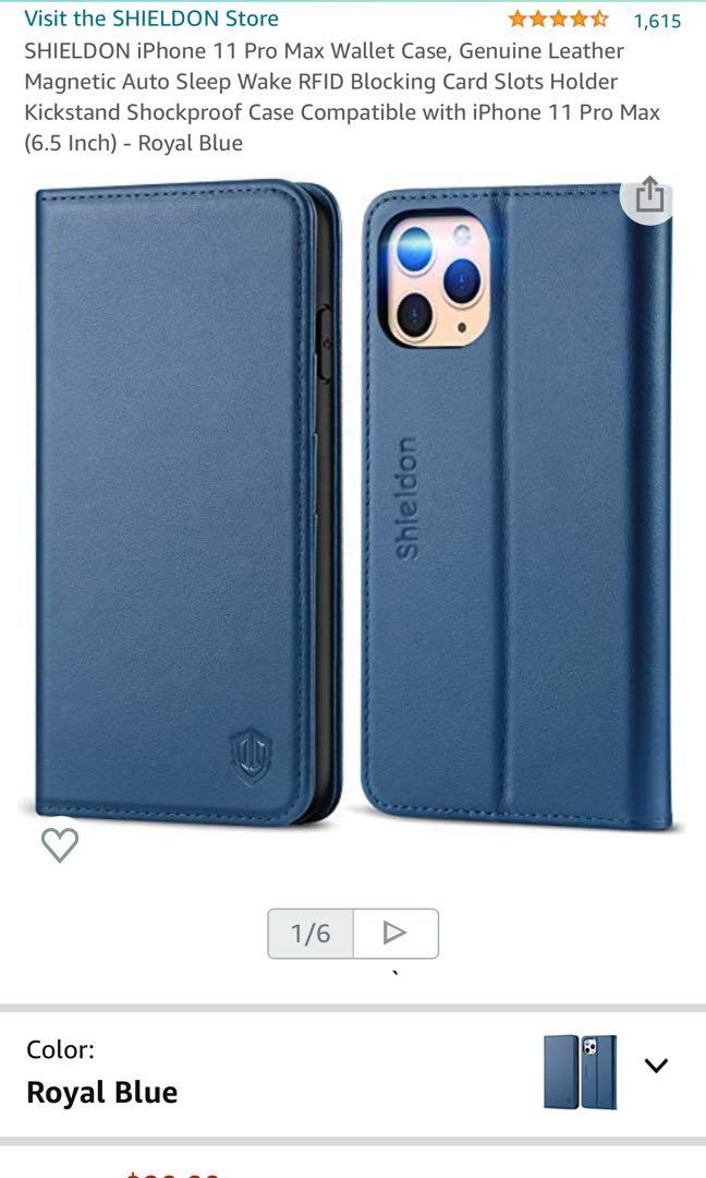 SHIELDON iPhone 13 Pro Max Wallet Case Royal Blue, iPhone 13 Pro