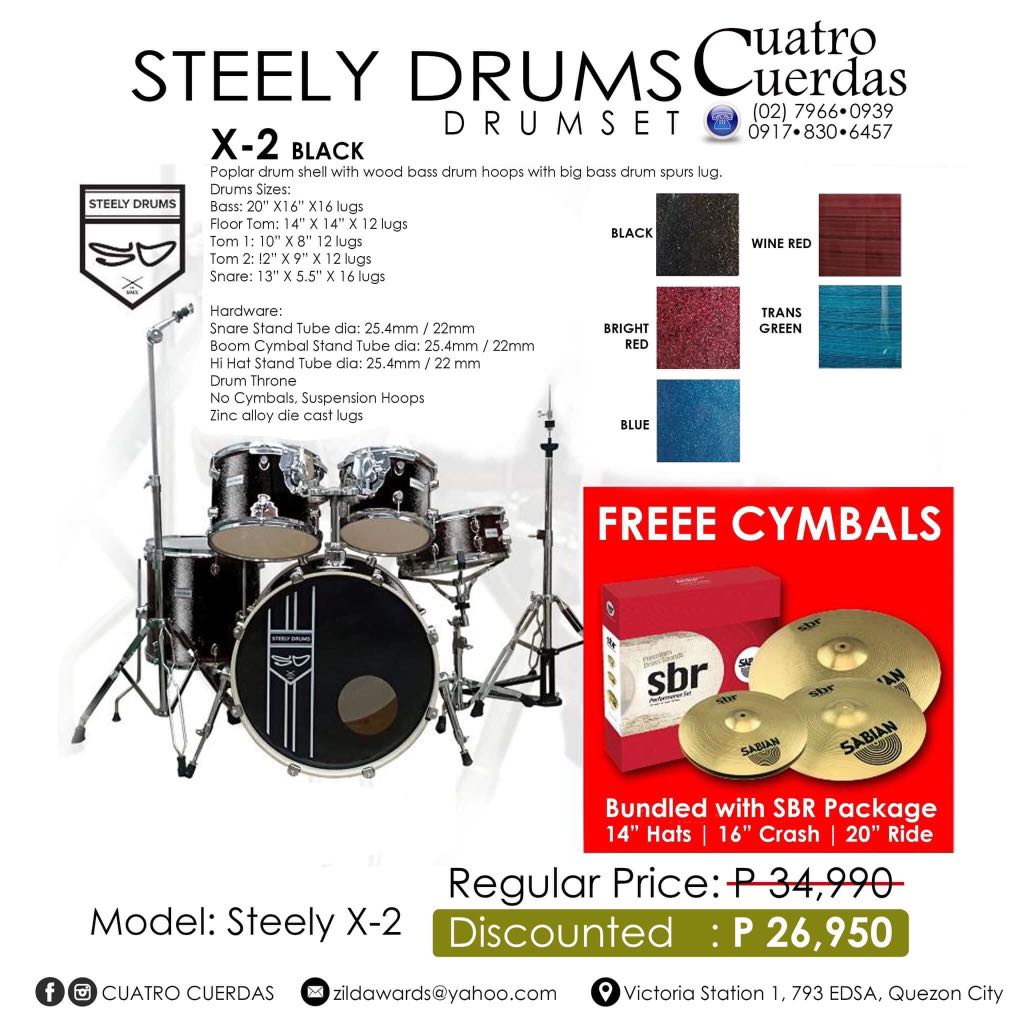 Steely Drumset X 2 Black Hobbies Toys Music Media Musical Instruments on Carousell