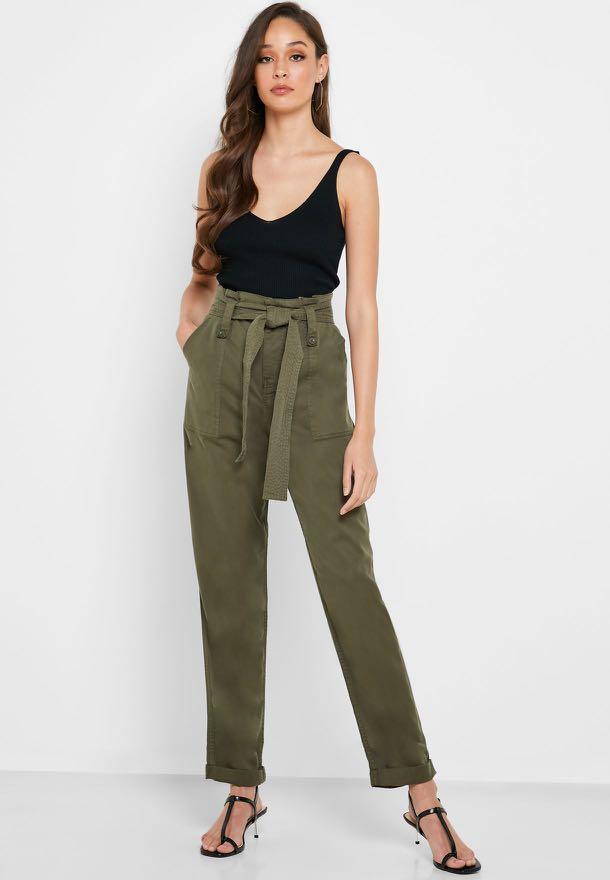 Topshop cargo pants paperback in army green