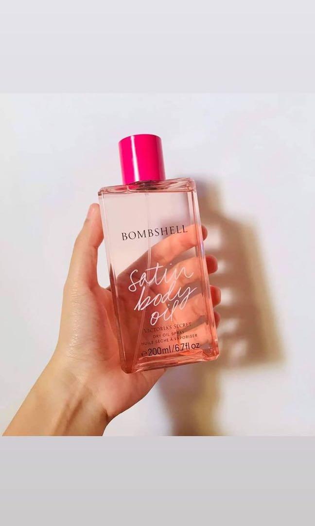 Victoria's secret bombshell satin body oil dry oil spray shop 200 ml