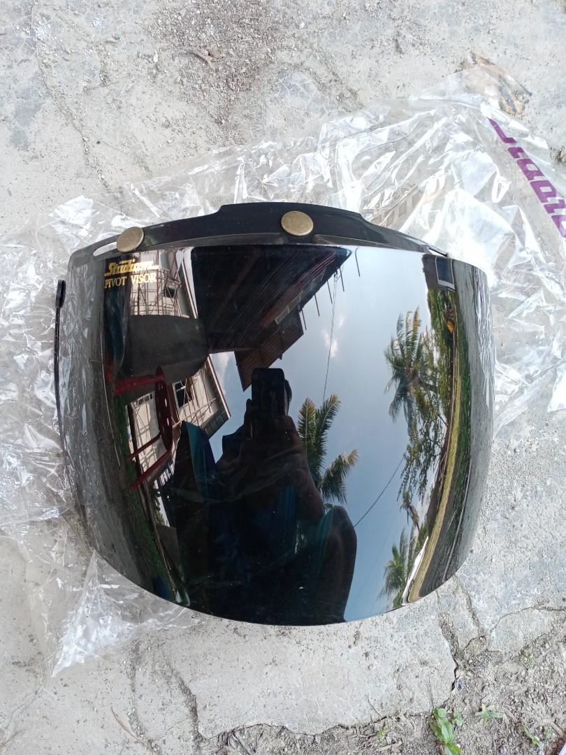 Visor helmet stadium hitam NOS, Auto Accessories on Carousell