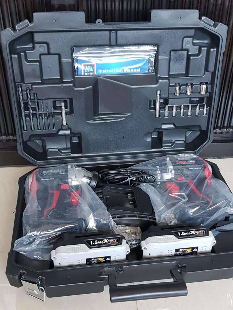 Workzone cordless brushless hammer drill and impact driver, Commercial