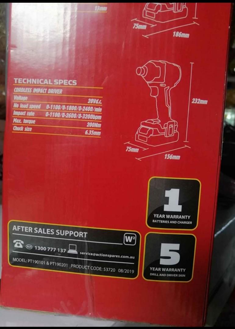 Workzone cordless brushless hammer drill and impact driver, Commercial