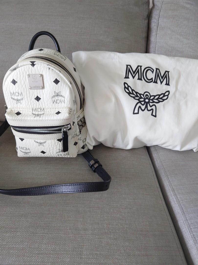 Mcm mini hotsell backpack white