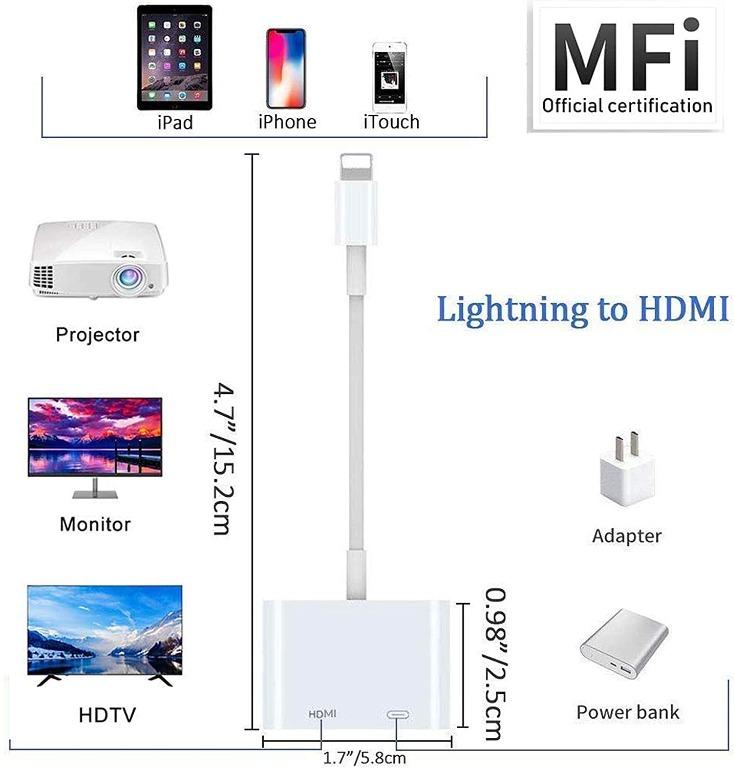  Apple Lightning to HDMI Digital AV Adapter,[Apple MFi