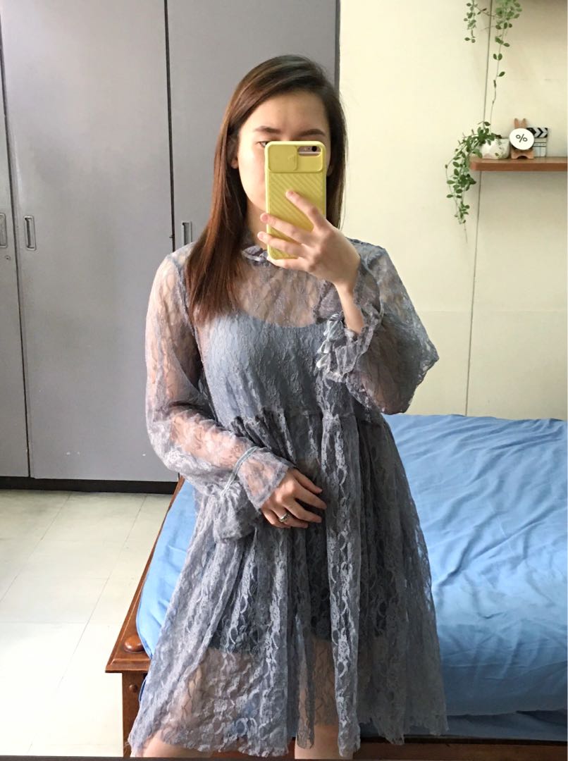 ash blue dress