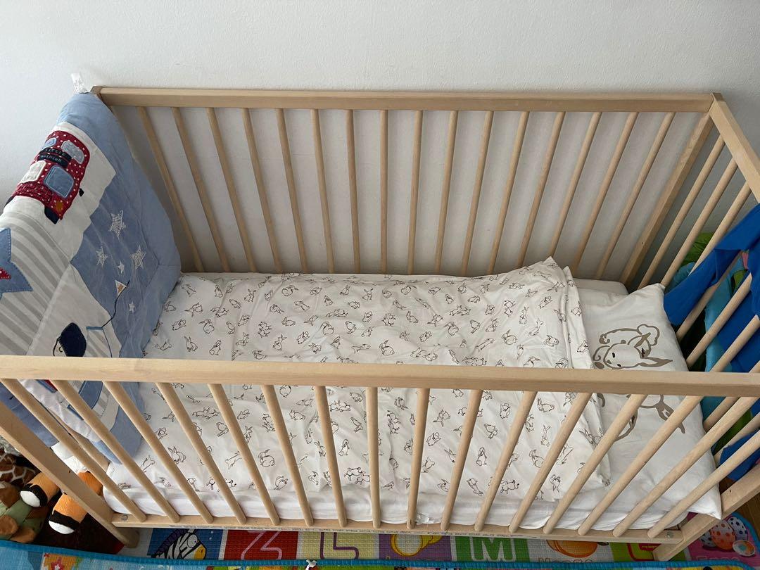 SNIGLAR Crib, beech, 27 1/2x52 - IKEA