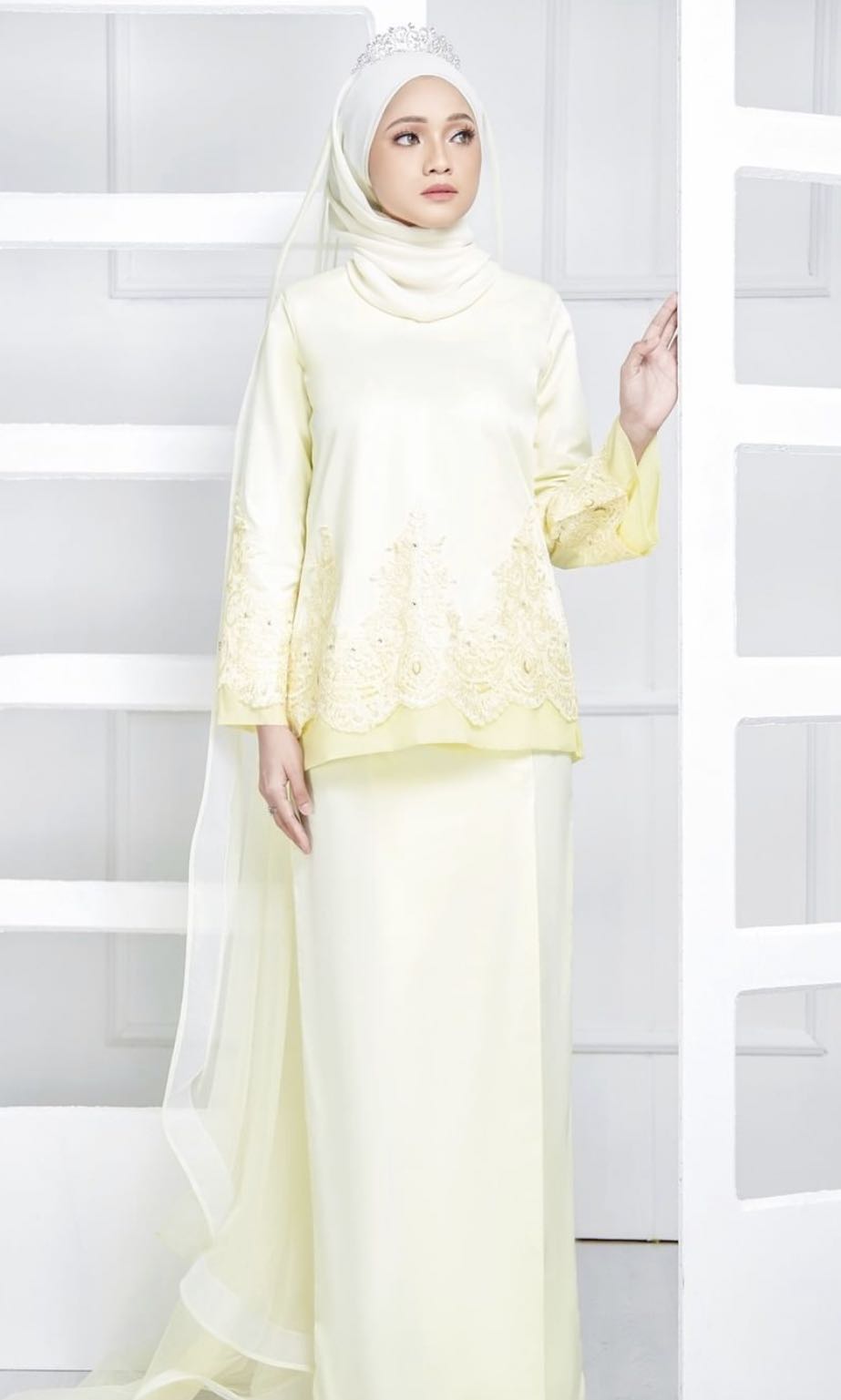 Baju Kurung Wanzar Pastel Yellow Women S Fashion Muslimah Fashion Baju Kurung Sets On Carousell