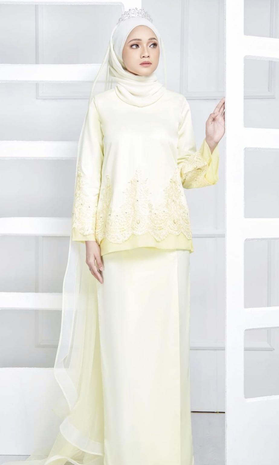 Baju kurung pastel yellow clearance