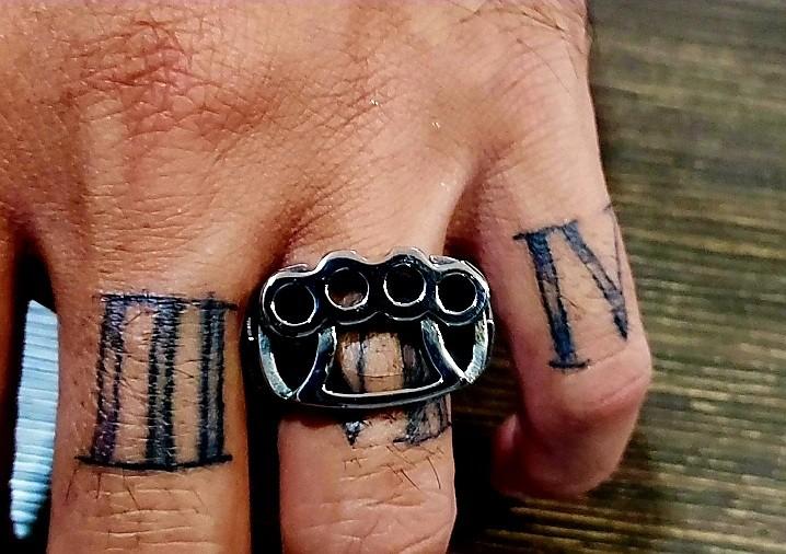 Men's knuckle duster ring on sale