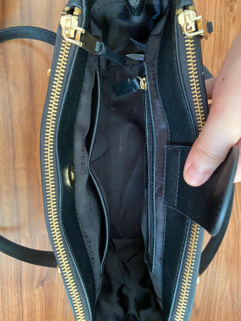 Calvin klein hayden saffiano leather large tote store