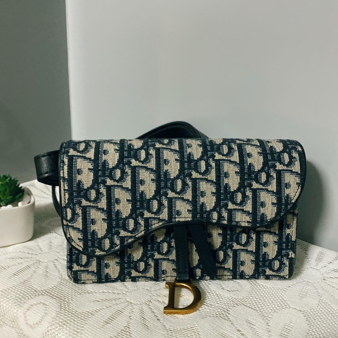 CHRISTIAN DIOR SADDLE POUCH Blue Dior Oblique Jacquard, Luxury, Bags &  Wallets on Carousell