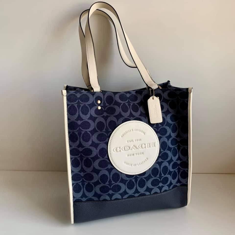 coach denim tote bag