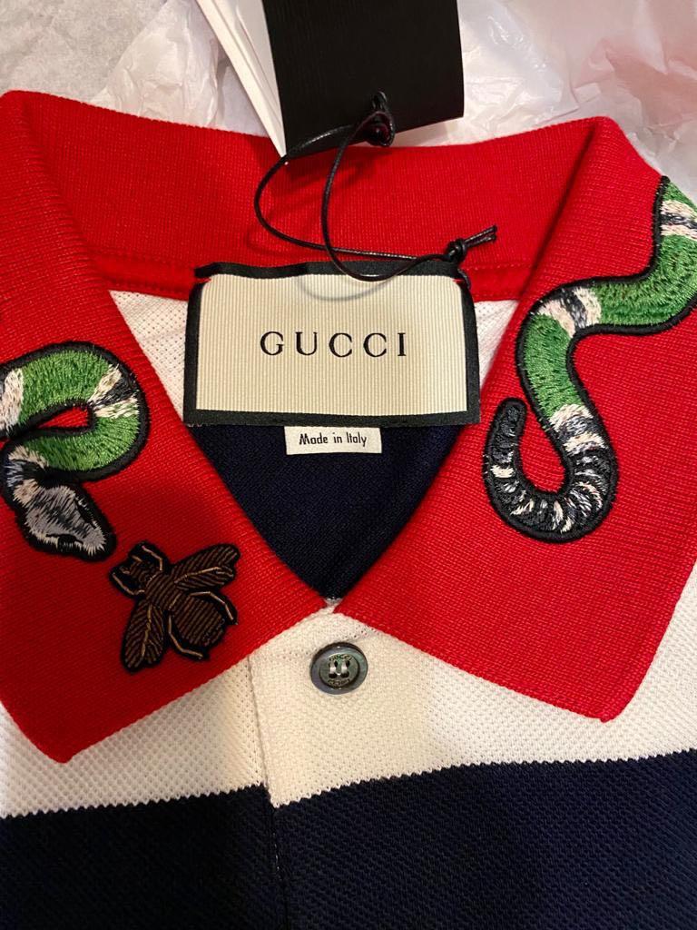 Gucci Bee Brown Monogram Polo Shirt - Tagotee
