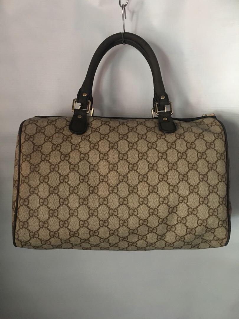 Gucci joy supreme pvc boston 32cm (Category: Luxury Bags & Wallets) located in Cainta. Submitted by janilen (Listing ID 1081553145, Image 2). Description: 32cm. With code Gucci zipper. With flaws. All patent leather part peeled off..