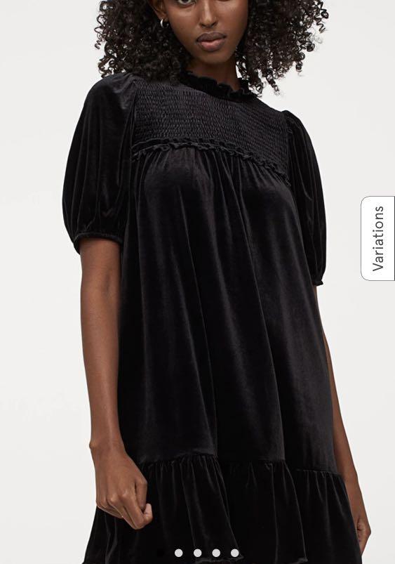 H&m black hotsell ruffle dress