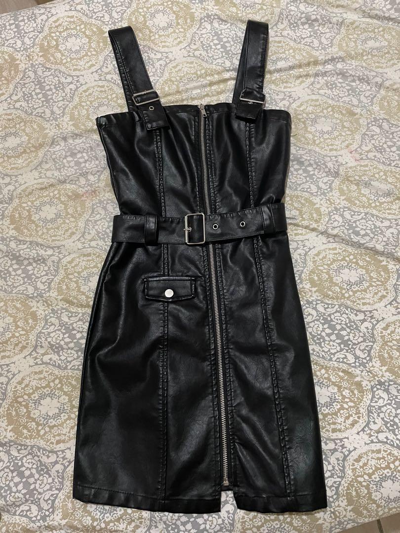 H&M leather Dress (Category: Dresses) located in Pasay City. Submitted by pixie2a (Listing ID 1081602935, Image 1). Description: Never Used Size XS-S Rfs: bought impulsively.