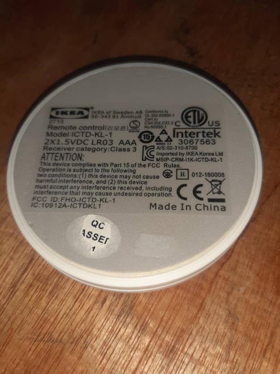 IKEA Ansluta Remote Control Button New 903.007.73