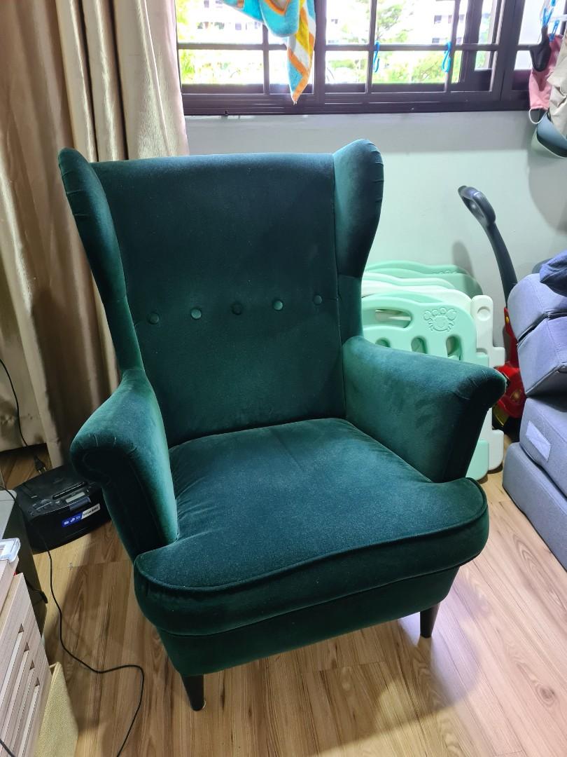 Green velvet armchair ikea outlet
