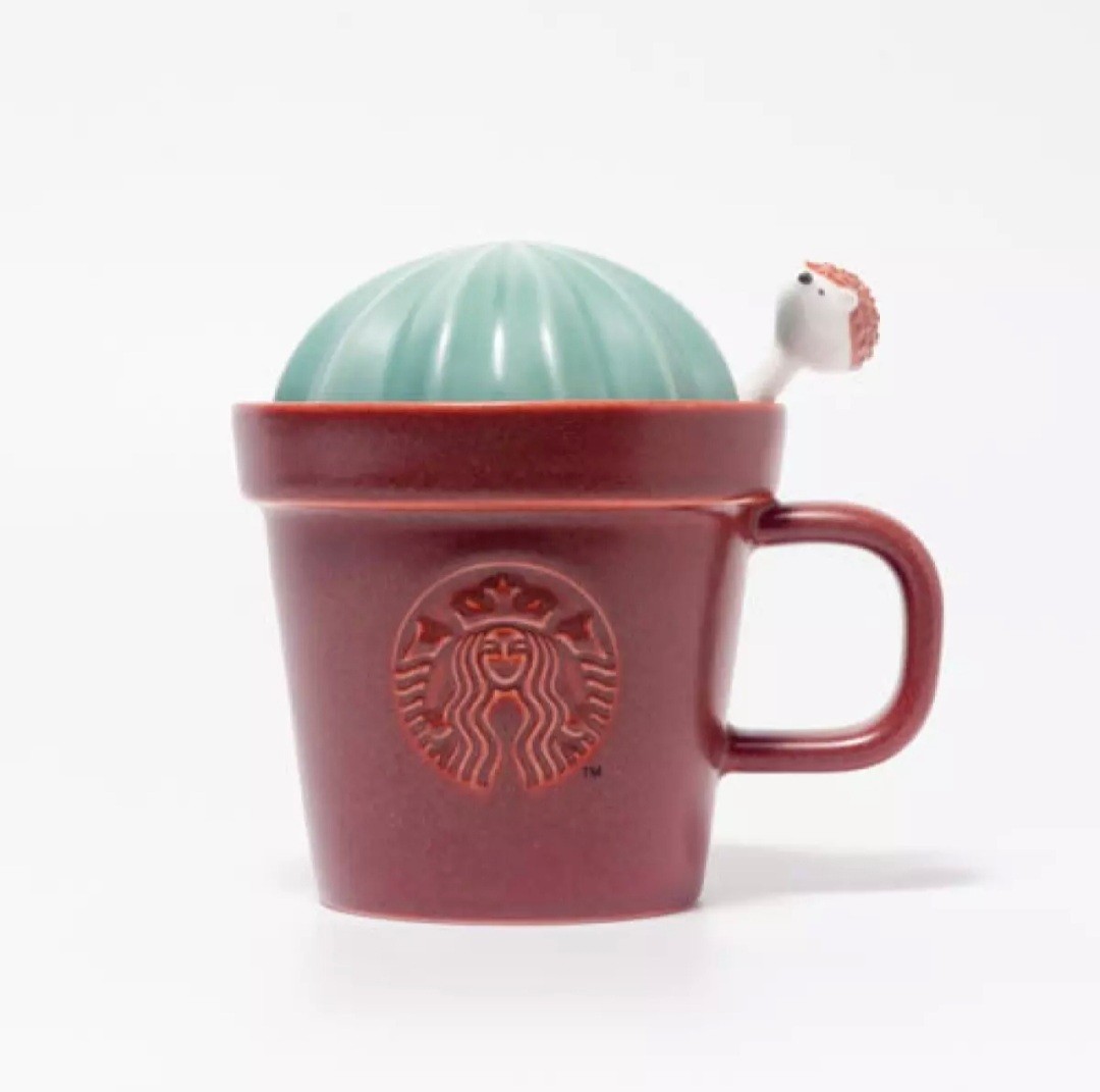 In Stock Starbucks Cactus Pot Mug With Hedgedog Stirrer 10oz Everything Else On Carousell